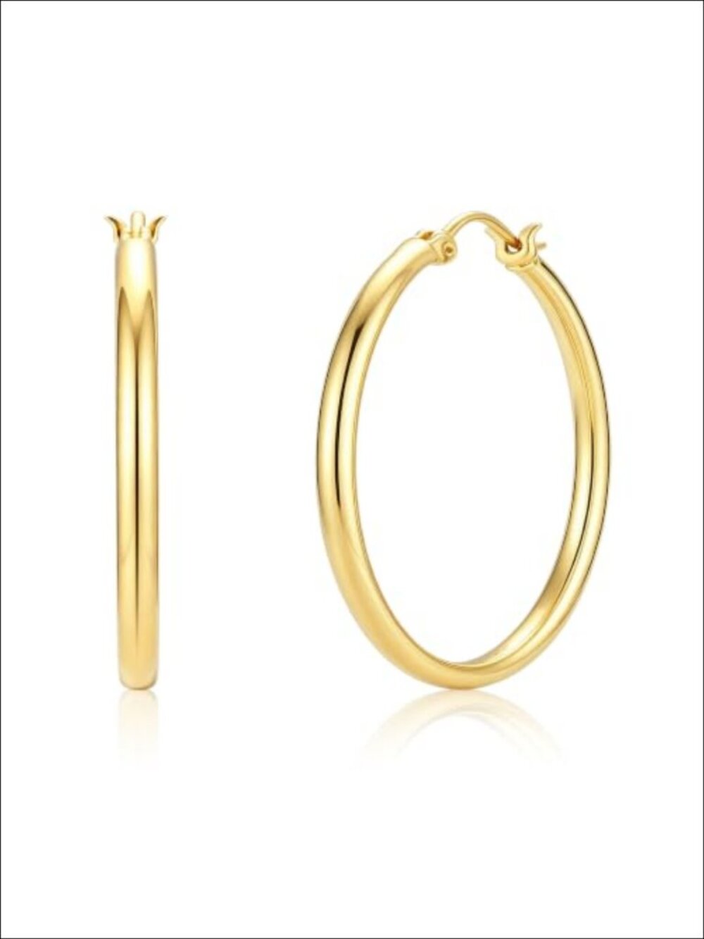14K Gold Filled Hoop Earrings 2mm Thin Lightweight Dainty Hypoallergenic